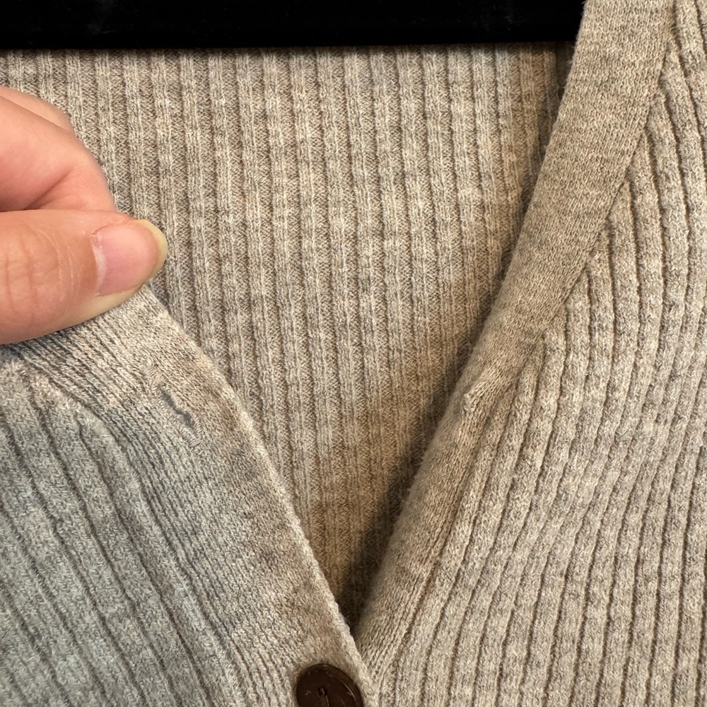 Active USA Gray Ribbed Cardigan - Picture 3 of 4